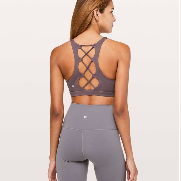 Lululemon Tied To It Bra, Antique Bark / purple, Size 4 - Picture 3 of 3